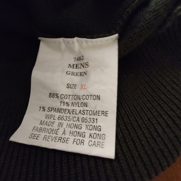 Woolrich Quarter zip pullover sweater. Dark olive green. Size XL. - Picture 3 of 8